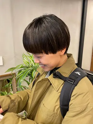 ショート カラー パーマ tatsumi/ボブ ウルフ/レイヤーのヘアスタイル