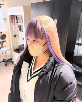 ロング カラー Seleneコウキ ブリーチ/ハイトーンのヘアスタイル