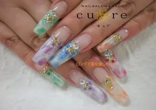 ロング ネイル ネイルサロン Cureのネイルデザイン