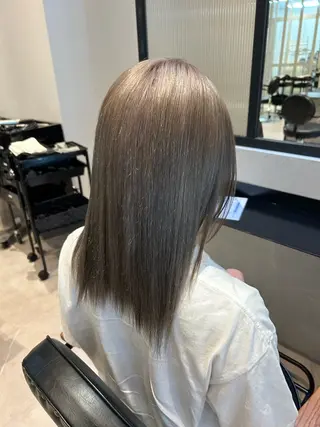 ミディアム カラー 縮毛矯正/カット/ 韓国ヘア/蛯原🍤のヘアスタイル