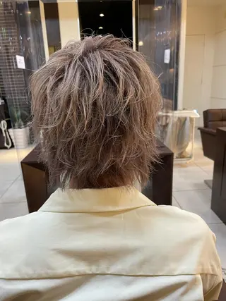 ショート カラー メンズ 静岡/草薙パーマ メンズバレイヤージュのヘアスタイル