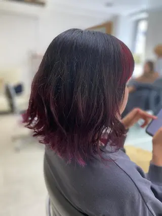 ミディアム カラー 長谷川 誠志のヘアスタイル