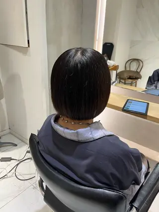 ショート ナミ🩶暗髪/暖色 ❤️/透明感/縮毛のヘアスタイル