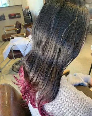 ロング カラー ONE CORE所属・毛谷 嘉明/ブリーチカラーのヘアスタイル