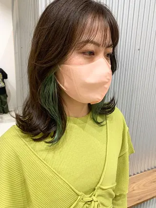 ミディアム カラー ヘアアレンジ yuka .のヘアスタイル