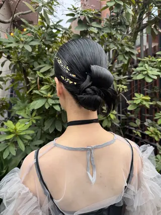 セミロング ヘアアレンジ 🎗️【ヘアセット 美眉】吉川玲🎗️のヘアスタイル