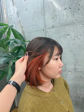ミディアム カラー 暖色/ブリーチカラー 希空🪽🤎のヘアスタイル