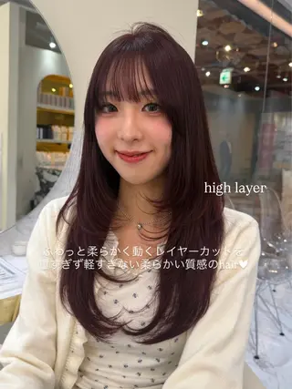 ロング レイヤーカット/髪質 改善/momo🎀のヘアスタイル