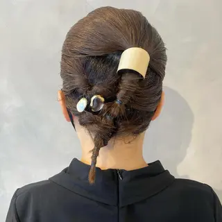 ミディアム ヘアアレンジ デザインカラー/パー マ🦖外岡咲希🦖のヘアスタイル