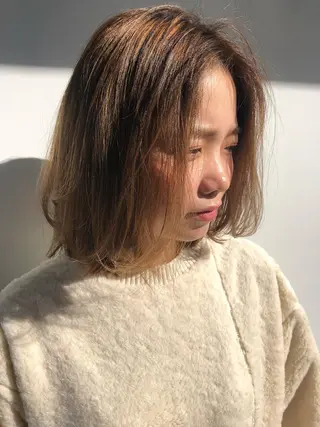 ミディアム カラー ZOA classic hair所属・東 みのりのヘアスタイル