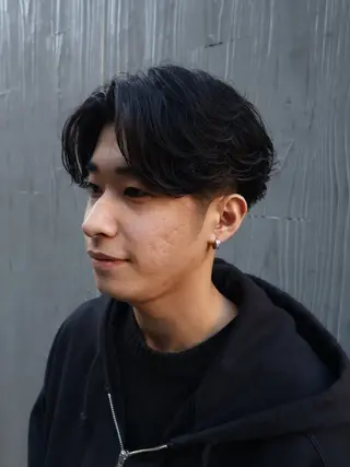 パーマ メンズ 心櫻/メンズパーマ/ ニュアンス/フェザーのヘアスタイル