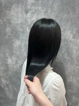 セミロング カラー 👑垢抜け韓国ヘア ハッシュカット唯澄のヘアスタイル