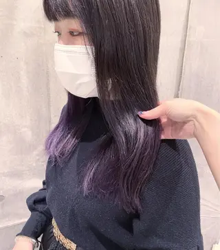 セミロング カラー HOLON池袋所属・ウルフカット ハッシュカット/七海のヘアスタイル