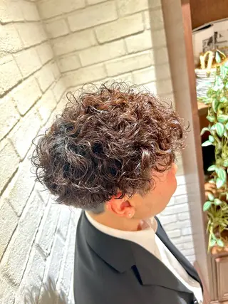 パーマ メンズ 宇川 湧也のヘアスタイル