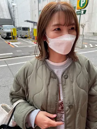 ミディアム さの あやねのヘアスタイル