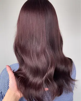 セミロング カラー ブリーチなし Wカラー🩷星野翔太のヘアスタイル