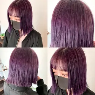 ミディアム ブリーチ毛に縮毛矯正 ✨カラー✨山田 正幸のヘアスタイル