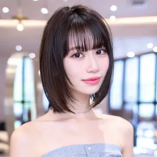 ミディアム カラー 渋谷/レイヤーボブ・ 韓国ボブ特化/楓のヘアスタイル