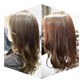 セミロング カラー Annon プライベートサロンのヘアスタイル