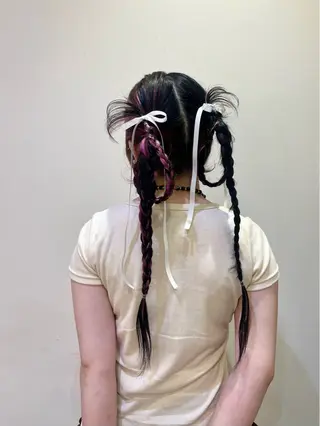 ロング 横浜/デザインカラー 派手髪/ヘアメ/まこのヘアスタイル