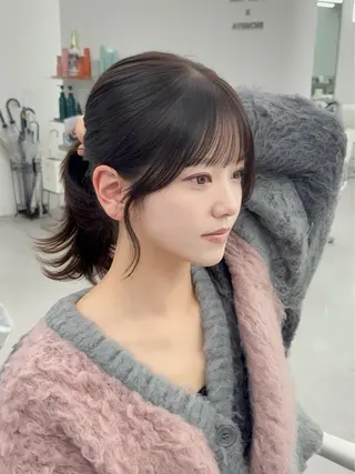 ミディアム カラー 韓国ヘア/レイヤー/ 顔まわり足立遥奈のヘアスタイル