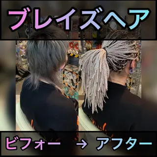 ロング カラー ヘアアレンジ メンズ haco+所属・🌈派手髪エクステ ブレイズ🌈ひろとのヘアスタイル