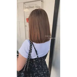 ミディアム カラー ルプラボウ/艶カラー 縮毛矯正/豊川/ユキのヘアスタイル