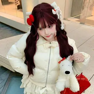 ロング カラー ブリーチなしで叶える 🍒モテ暖色🎀🪽のヘアスタイル