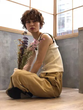 ショート カラー ブリーチカラー🌈 石垣翔太のヘアスタイル