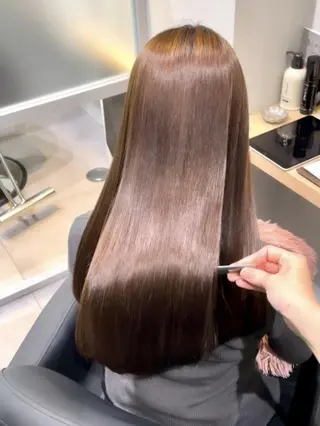 ロング カラー パーマ 縮毛矯正リピート90 %超/髪質改善/井口のヘアスタイル