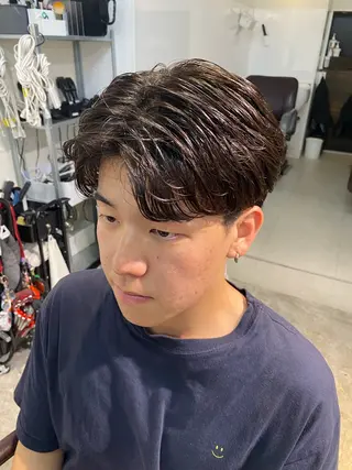 パーマ メンズ パーマ特化/フェザー パーマシャドウ/真生のヘアスタイル