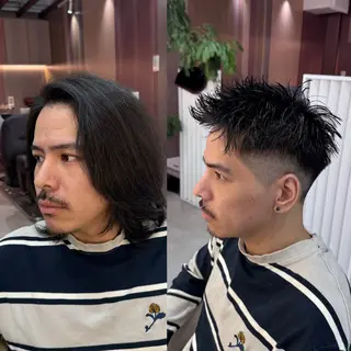 メンズ R/🤎 パーマ&ブリーチ🔥のヘアスタイル