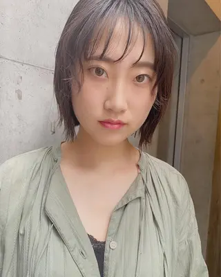 ショート カラー パーマ ヘアアレンジ キッズ ネイル マツエク・マツパ umu.［韓国ヘア /ダウンパーマ］のヘアスタイル