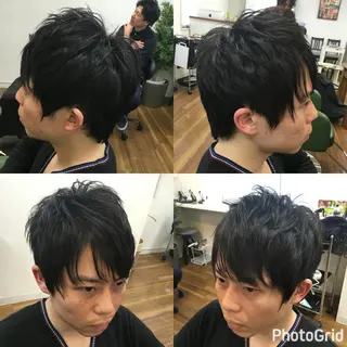 ショート ヘアアレンジ メンズ PALETTE(パレット)所属・SHIORI💜口コ ミNo.1艶カラーのヘアスタイル