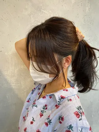 ロング カラー ヘアアレンジ 【艶髪×韓国風】 毛流れ職人 RYOのヘアスタイル
