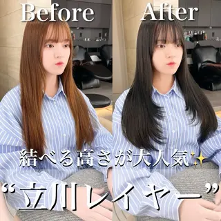 ロング カラー 韓国ヘア🇰🇷 レイヤー/芝春樹のヘアスタイル