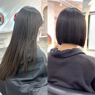 ショート カラー 莉乃/縮毛矯正/髪質 改善/艶カラーのヘアスタイル