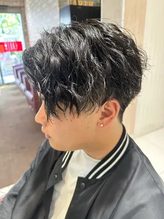 ショート パーマ メンズ 💈メンズ特化 美容師サキ💈のヘアスタイル