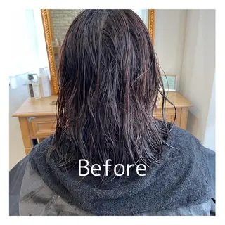 ミディアム 縮毛矯正×髪質改善 小笠原大樹のヘアスタイル