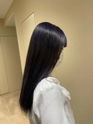 ロング カラー ミルクティー× グレージュMOMOのヘアスタイル