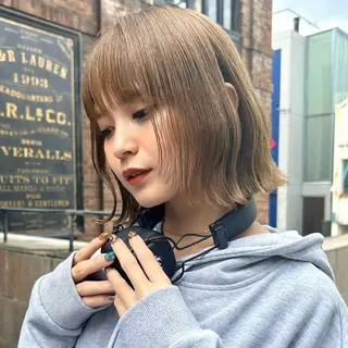 ミディアム ボブ/くびれボブ/ 髪質改善/Ru-kaのヘアスタイル