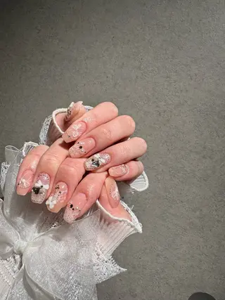 ネイル I-nailロング /ワンホン/キラキラのネイルデザイン