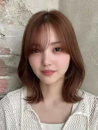 ミディアム 🧡くびれヘア/前髪 顔周り🧡久原結衣のヘアスタイル