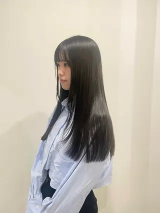 ロング カラー 渋谷 留菜のヘアスタイル