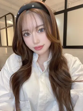 ロング カラー &chaLme   心斎橋所属・emi/髪質改善/ 韓国風/艶カラーのヘアスタイル