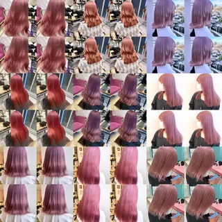 ミディアム カラー ハッシュカット レイヤー池袋のヘアスタイル