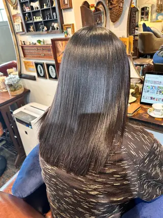 セミロング 清水千優/パーマ/透 明感カラー/メンズのヘアスタイル