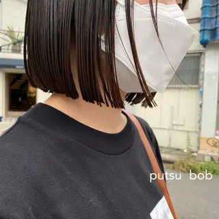 ミディアム ボブ&透明感カラー ♡TOMOEのヘアスタイル