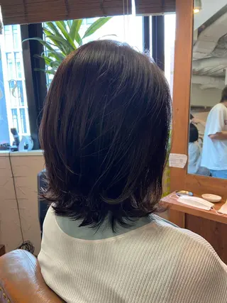 ミディアム カラー スローエイジング/ ダメージレス鈴木慎一のヘアスタイル