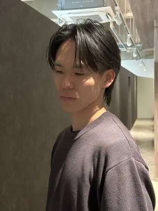 ミディアム パーマ メンズ 金山駅前/メンズ パーマ/真柄 恒輝のヘアスタイル